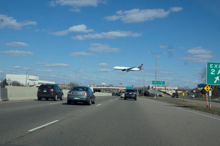 low flying plane