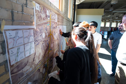 students next to board