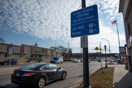 st paul pedestrian sign