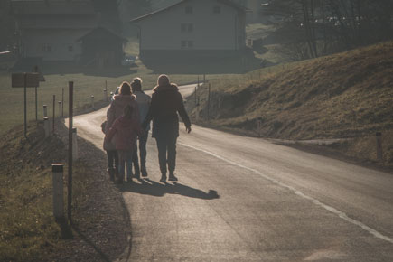 people walking on road