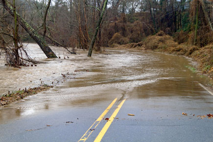 flooded road