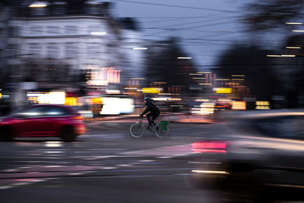 bike in traffic