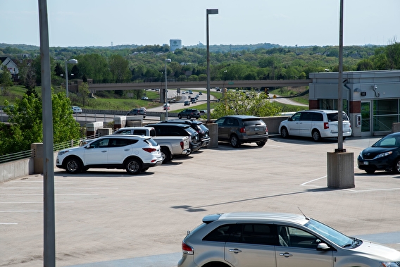 Park and ride facility near a freeway