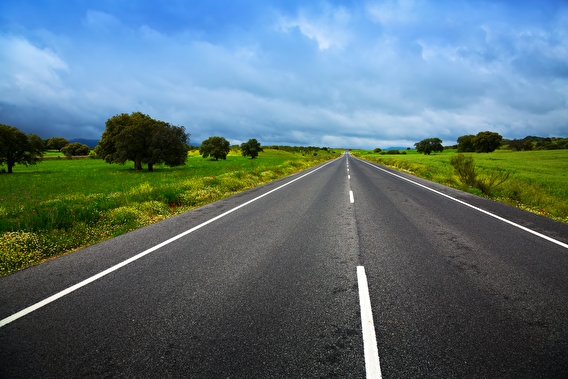 Smooth paved roadway in a rural area