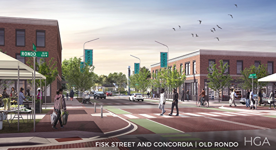 Rendering of a Rondo streetscape in St. Paul